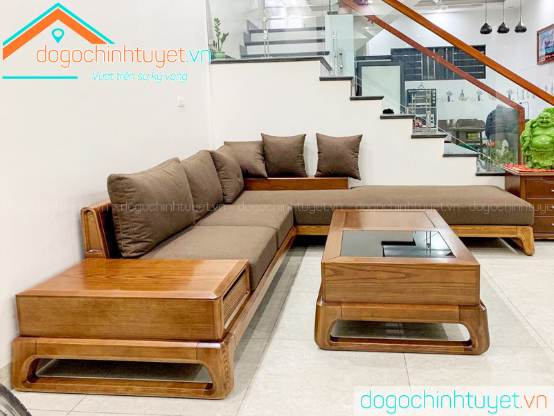 Bàn ghế sofa Thái Bình gỗ Sồi